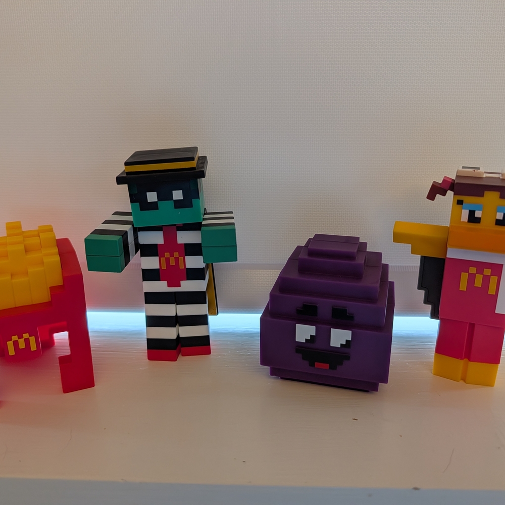 McDonald's Minecraft Movie Adult Happy Meal Zombie Birdie Fry Helmet Grimace Lot
